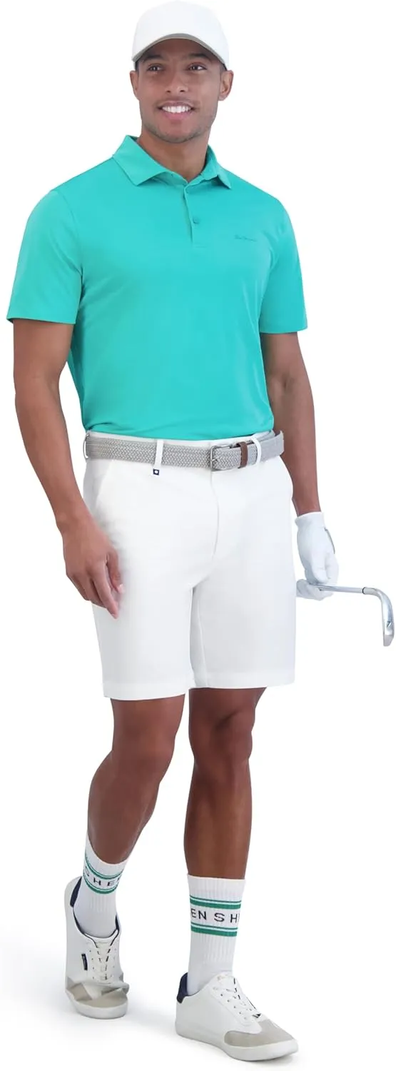Ben Sherman Men's Pique Golf Sport Athletic Fit, UPF , Moisture-Wicking, Odor Resistant, Casual Shirt