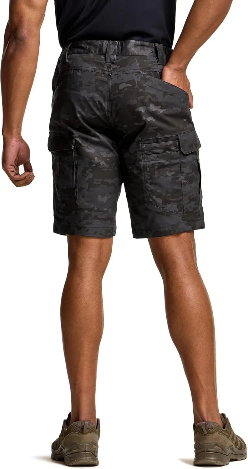CQR Men's Flex Casual Cargo Shorts, Lightweight Water Resistant Golf Shorts, Stretch Tactical Work Shorts with Multi-Pocket