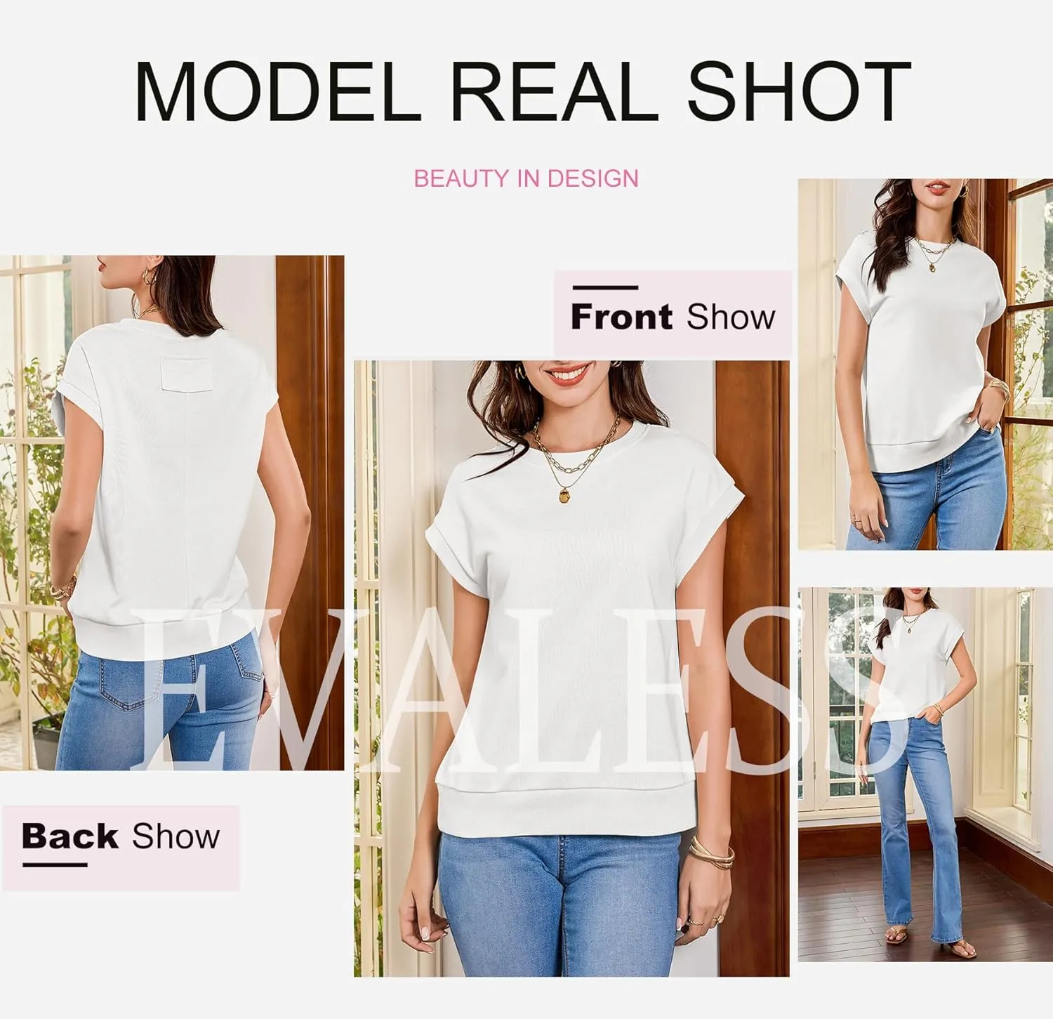 EVALESS Cap Sleeve Tops for Women Summer Tank Tops Basic Tee Shirts Casual 2024 Fashion Clothes Outfits
