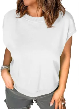 EVALESS Cap Sleeve Tops for Women Summer Tank Tops Basic Tee Shirts Casual 2024 Fashion Clothes Outfits