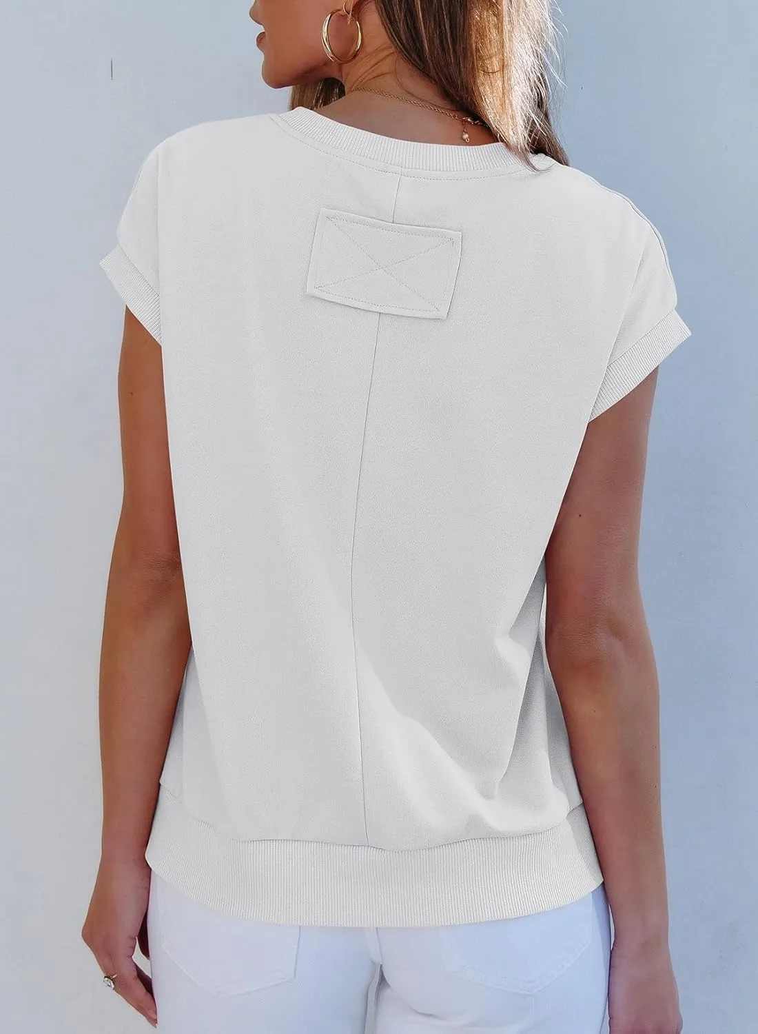 EVALESS Cap Sleeve Tops for Women Summer Tank Tops Basic Tee Shirts Casual 2024 Fashion Clothes Outfits