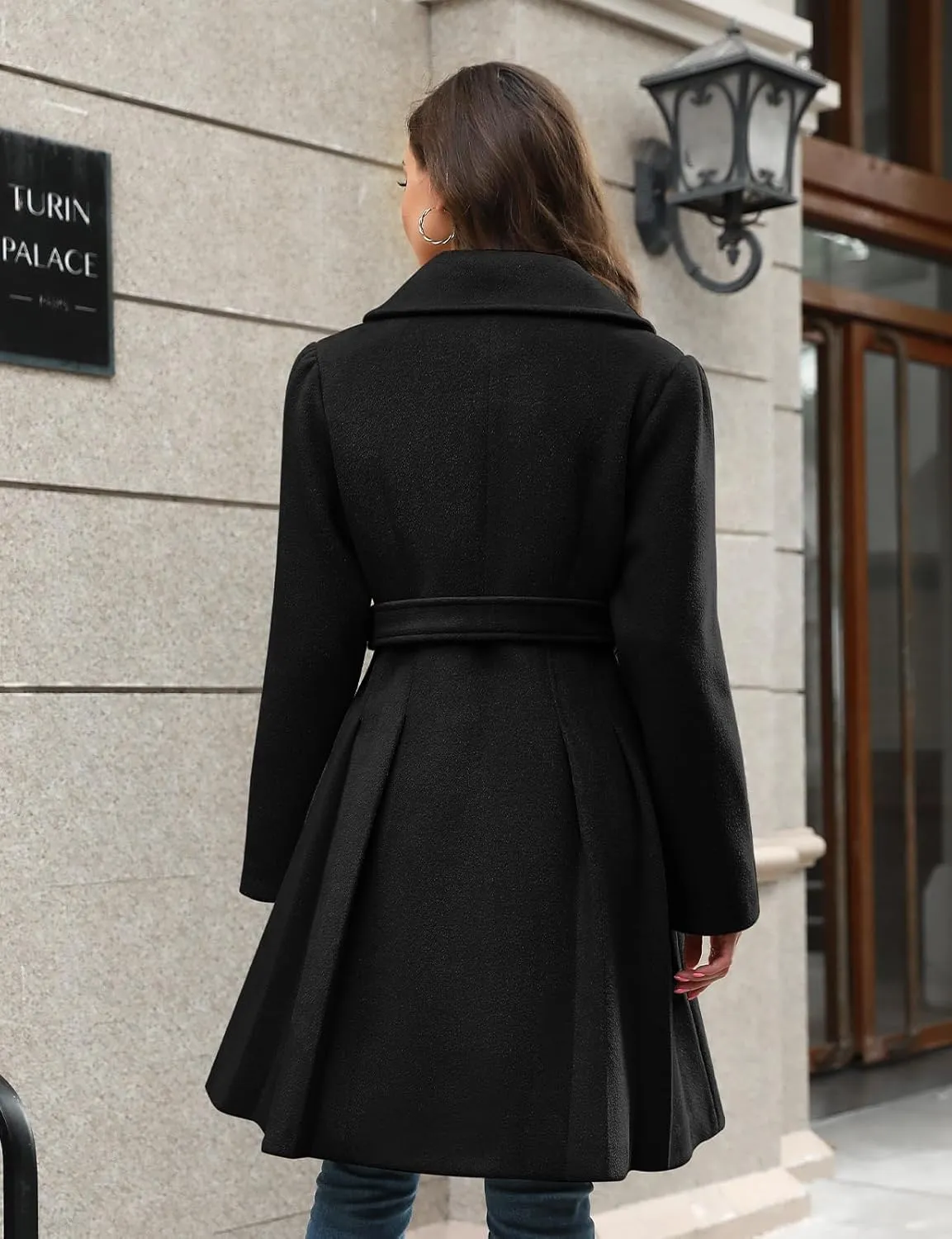HEEKPEK Women??s Wool Blend Trench Coat Slim Double Breasted Notch Lapel Pea Coat Thick A Line Jacket with Pockets(S-XXL)