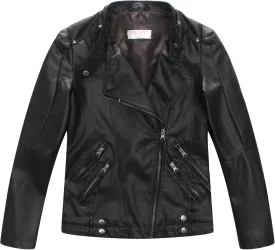 LJYH Boys Spring Faux Leather Moto Jackets Kids Zipper Fall Coats Outerwear