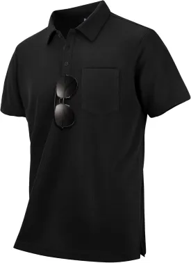 LLdress Men's Polo Golf Shirt Short Sleeve T-Shirts Pique Collared Shirts with Pocket