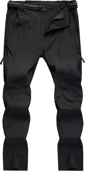 Men's Hiking Cargo Pants Quick-Dry Outdoor Water Resistant Lightweight Mountain Breathable Zipper Pocket Work Pants