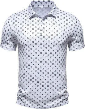 Men's Performance Golf Polo Shirt Moisture Wicking Quick Dry Short Sleeve Polo Shirts for Men Casual Activewear