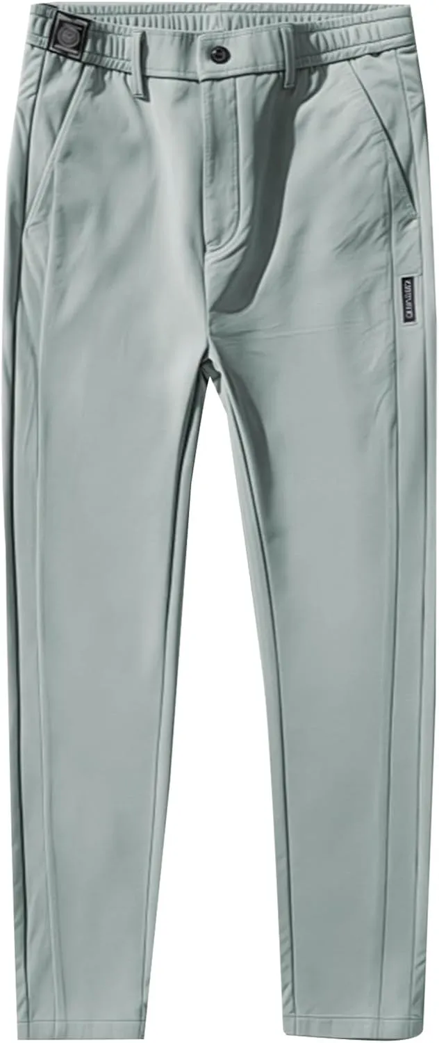 Mens Stretch Golf Joggers Elastic Waist Work Dress Pants Slim Fit Comfy Casual Pants Lightweight Activewear Trendy