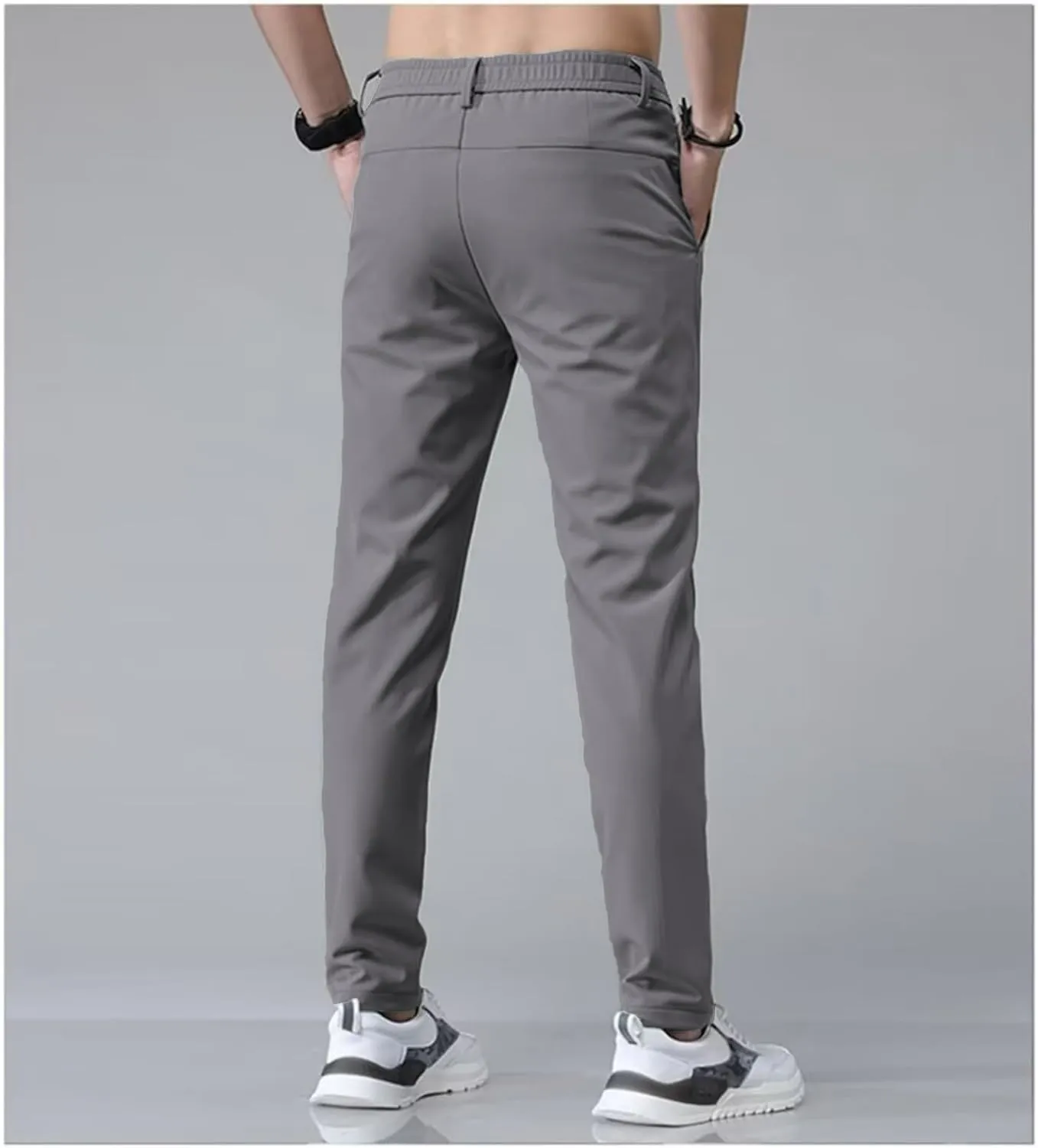 Mens Stretch Golf Joggers Elastic Waist Work Dress Pants Slim Fit Comfy Casual Pants Lightweight Activewear Trendy