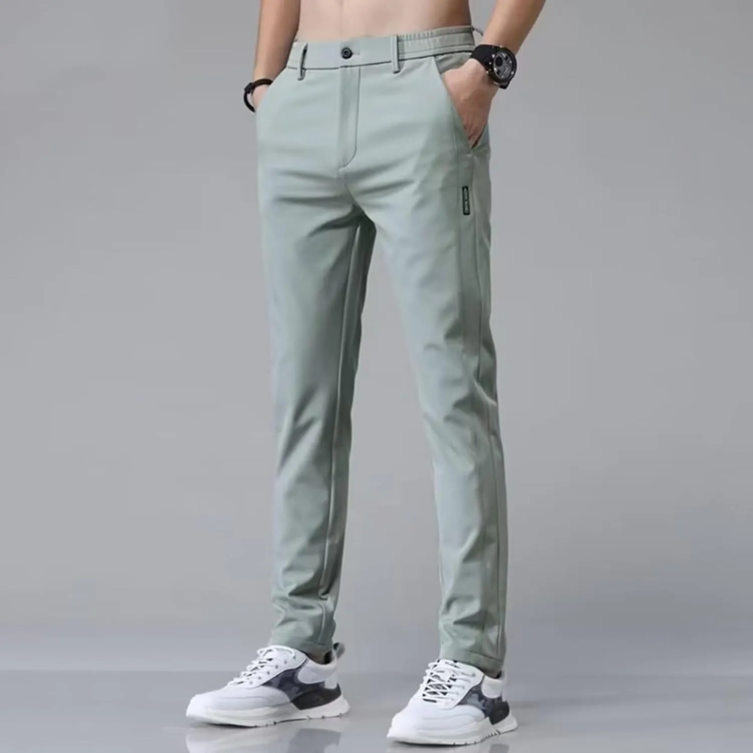 Mens Stretch Golf Joggers Elastic Waist Work Dress Pants Slim Fit Comfy Casual Pants Lightweight Activewear Trendy