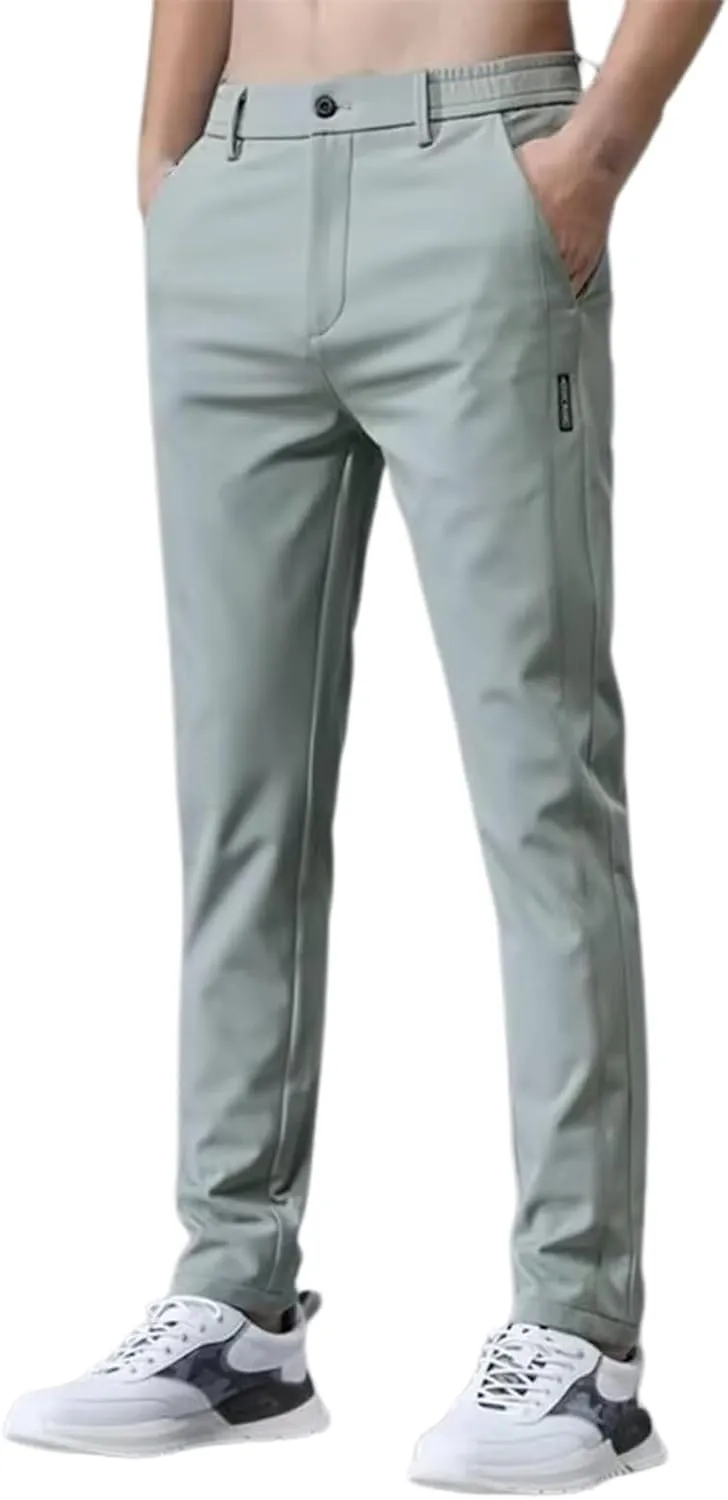 Mens Stretch Golf Joggers Elastic Waist Work Dress Pants Slim Fit Comfy Casual Pants Lightweight Activewear Trendy