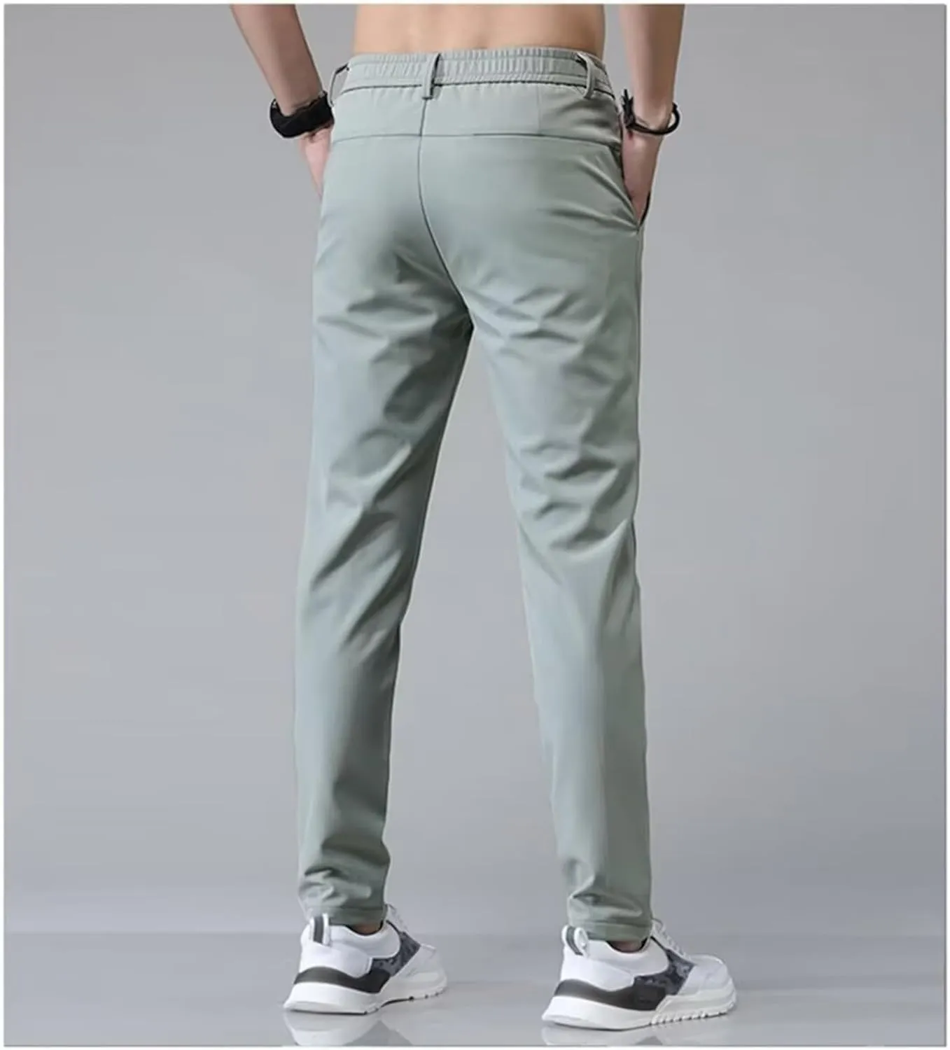 Mens Stretch Golf Joggers Elastic Waist Work Dress Pants Slim Fit Comfy Casual Pants Lightweight Activewear Trendy