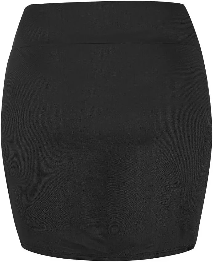 Stretchy Pencil Skirts for Women Mini Tight Skirt Sexy Solid High Waist Short Slim Skirts Ruched Bodycon Mini Skirt