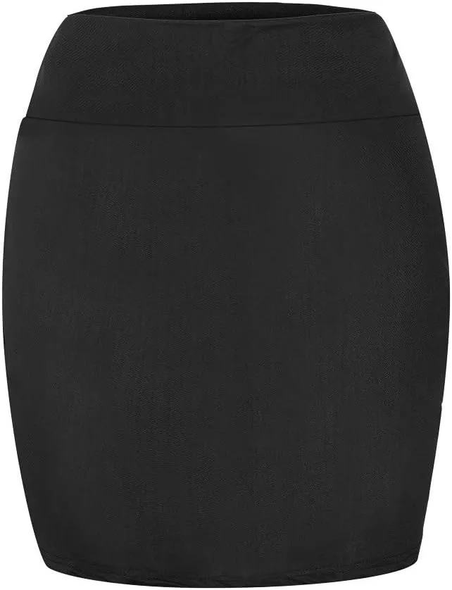Stretchy Pencil Skirts for Women Mini Tight Skirt Sexy Solid High Waist Short Slim Skirts Ruched Bodycon Mini Skirt