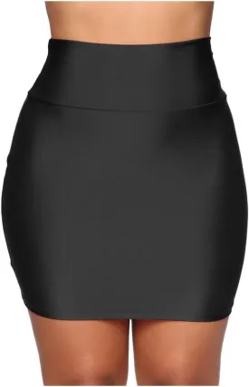 Stretchy Pencil Skirts for Women Mini Tight Skirt Sexy Solid High Waist Short Slim Skirts Ruched Bodycon Mini Skirt