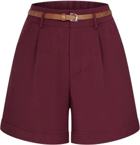 Women High Waisted Wide Leg Shorts Bermuda Shorts Paperbag Shorts