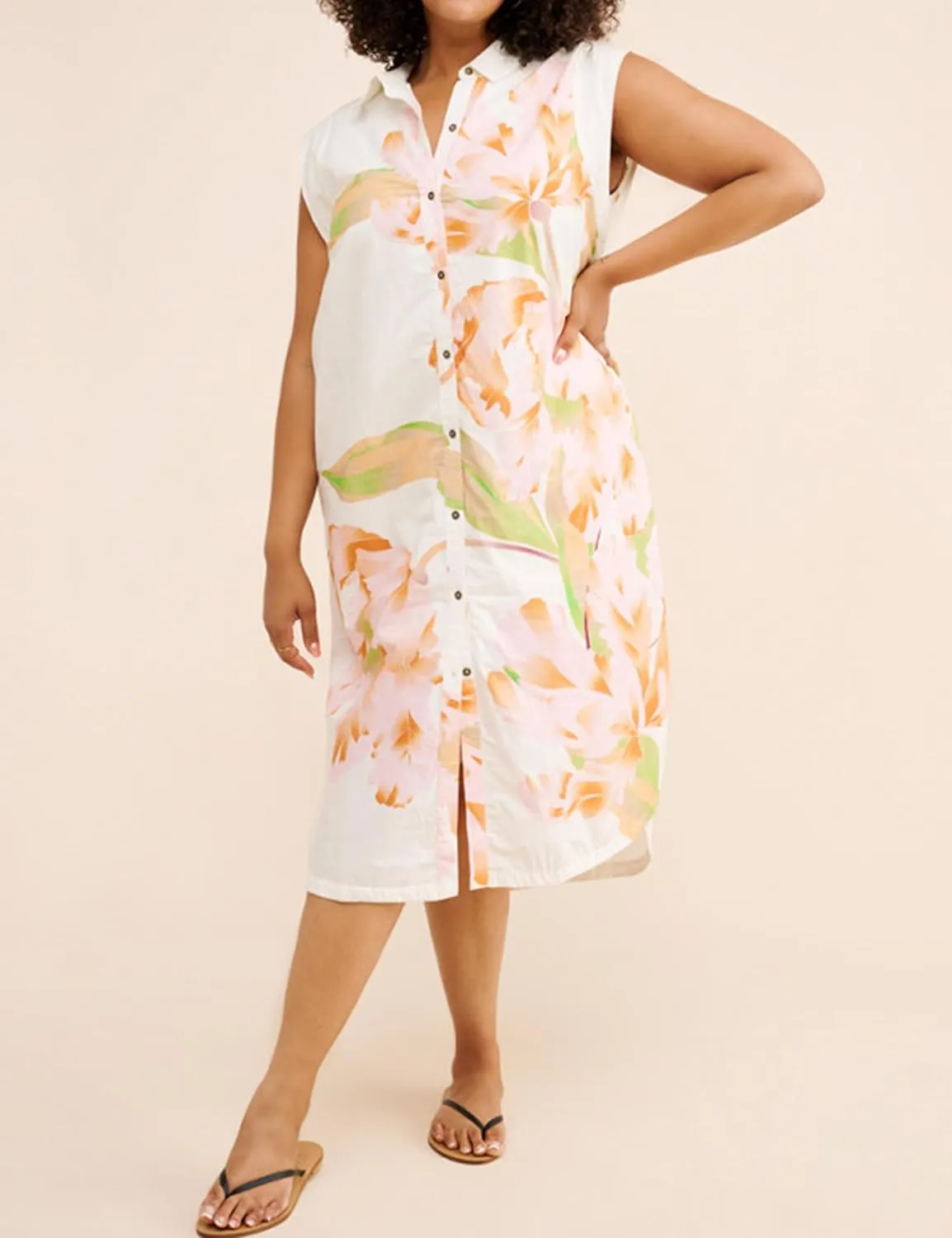 Womens Floral Print Cap Sleeve Button Up Shirt Midi Dress Summer Casual V Neck Cute Loose Fit Dress